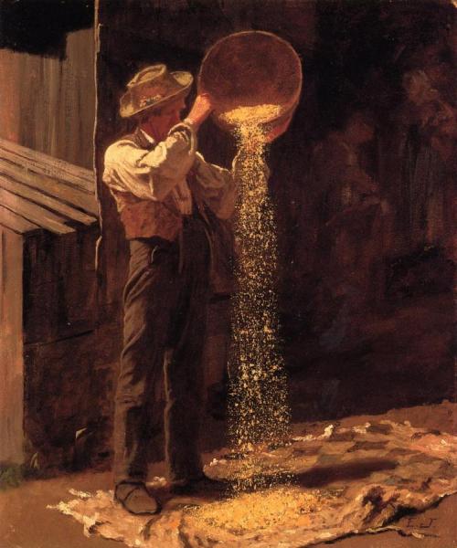 Winnowing Grain by Eastman Johnson
