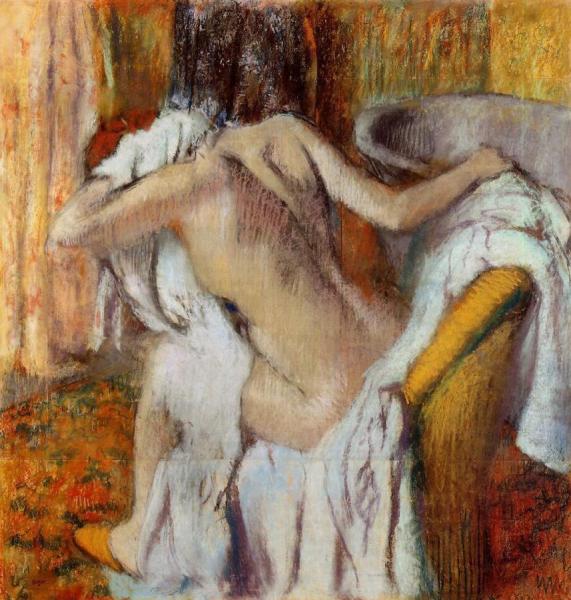 After The Bath, Woman Drying Herself by Edgar Degas