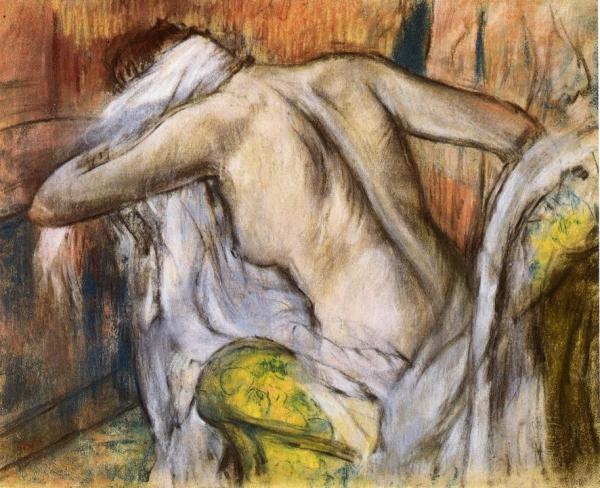 After The Bath, Woman Drying Herself by Edgar Degas