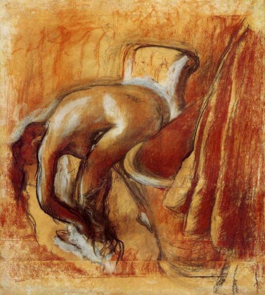 After The Bath, Woman Drying Herself by Edgar Degas