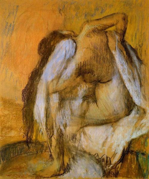 After The Bath, Woman Drying Herself by Edgar Degas Oil Painting Reproductions