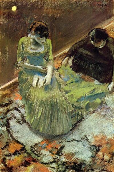 Before The Curtain Call by Edgar Degas