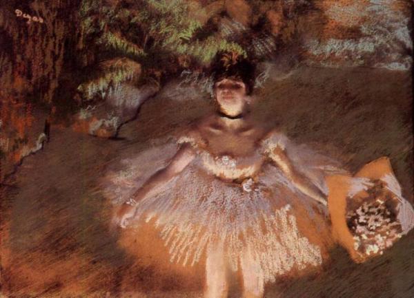 Dancer Onstage With A Bouquet by Edgar Degas