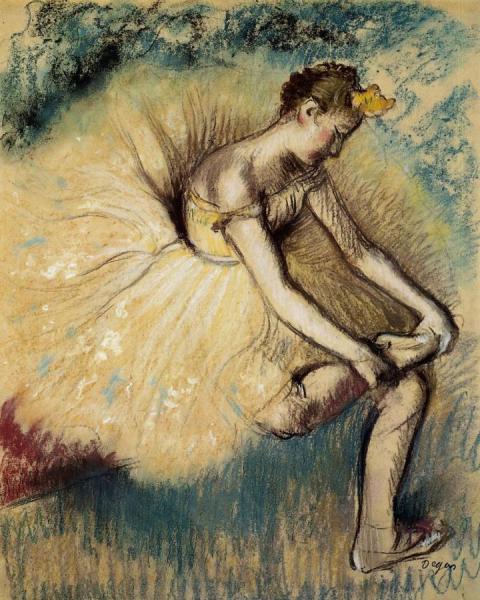 Dancer Putting On Her Slipper by Edgar Degas