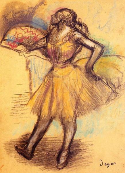 Dancer With A Fan (study) by Edgar Degas
