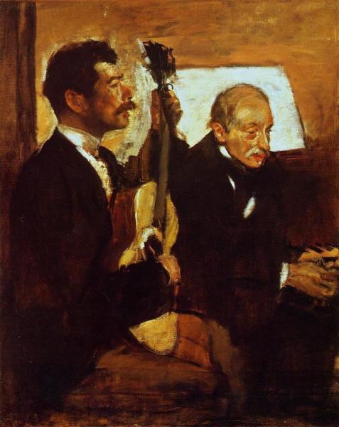 Degas' Father Listening To Lorenzo Pagans by Edgar Degas Oil Painting Reproductions