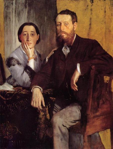 Edmond And Therese Morbilli by Edgar Degas