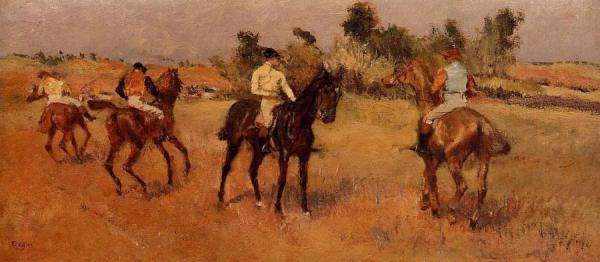 Four Jockeys by Edgar Degas