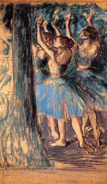 Group Of Dancers, Tree Decor by Edgar Degas Oil Painting Reproductions