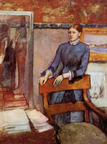 Helene Rouart In Her Father's Study by Edgar Degas