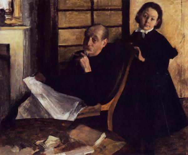 Henri De Gas And His Neice, Lucie Degas by Edgar Degas Oil Painting Reproductions