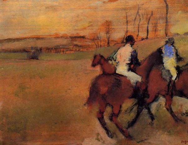Horses And Jockeys by Edgar Degas