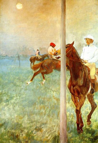 Jockeys Before The Start With Flagpoll by Edgar Degas