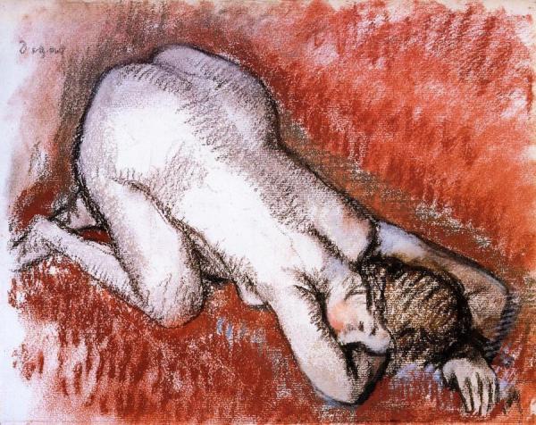 Kneeling Nude by Edgar Degas