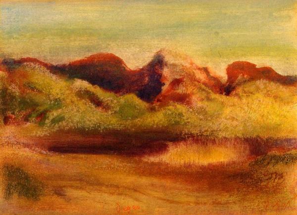 Lake And Mountains by Edgar Degas
