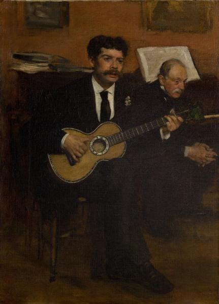 Lorenzo Pagans And Auguste De Gas by Edgar Degas