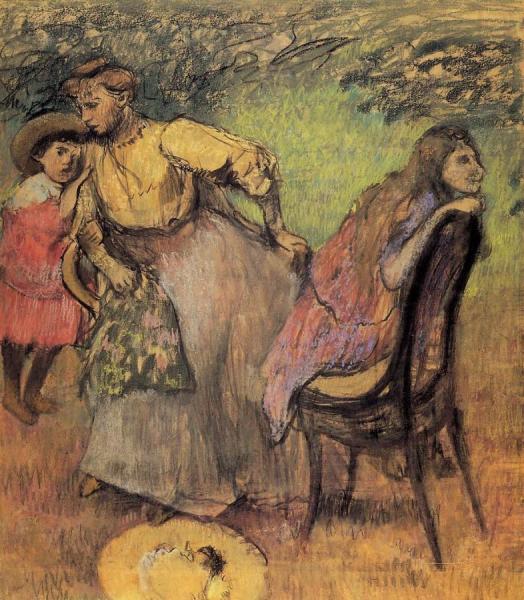 Madame Alexis Rouart And Her Children by Edgar Degas
