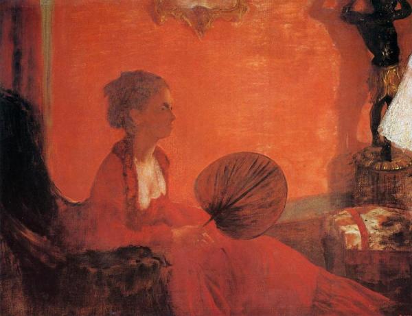 Madame Camus With A Fan by Edgar Degas Oil Painting Reproductions