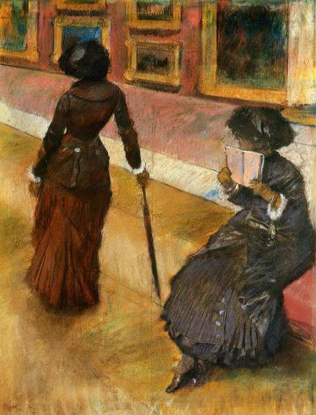 Mary Cassatt At The Louvre by Edgar Degas
