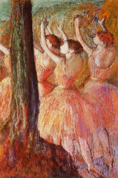 Pink Dancers by Edgar Degas