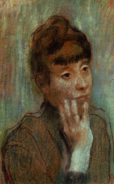 Portrait Of A Woman Wearing A Green Blouse by Edgar Degas