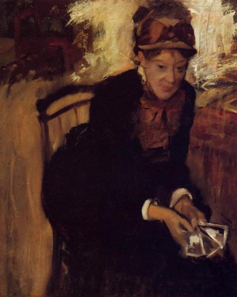 Portrait Of Mary Cassatt by Edgar Degas