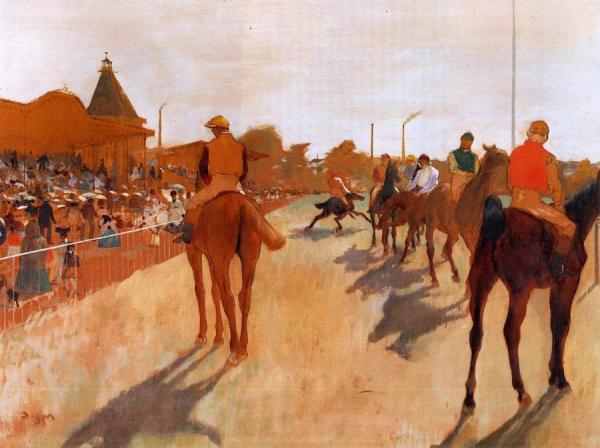 Racehorses Before The Stands by Edgar Degas