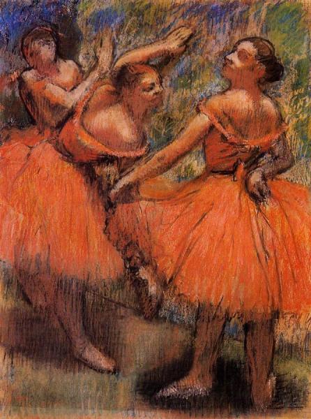 Red Ballet Skirts by Edgar Degas