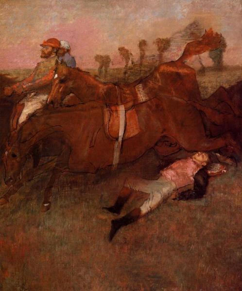 Scene From The Steeplechase: The Fallen Jockey by Edgar Degas