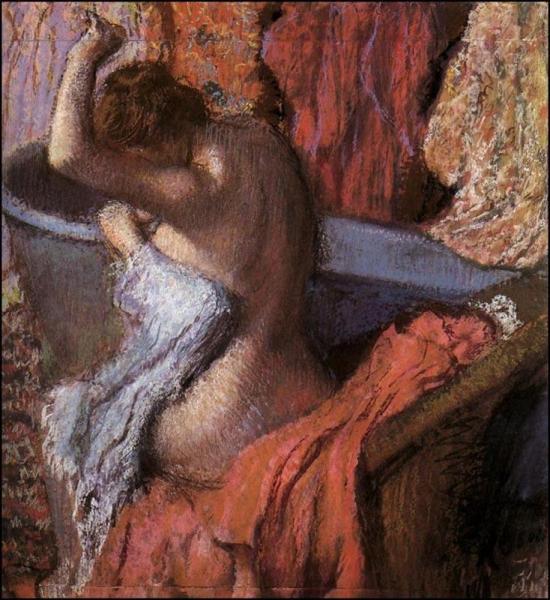 Seated Bather Drying Herself by Edgar Degas