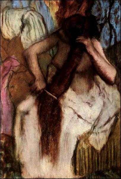 Seated Woman Combing Her Hair by Edgar Degas