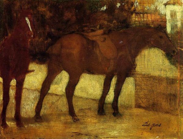 Study Of Horses by Edgar Degas