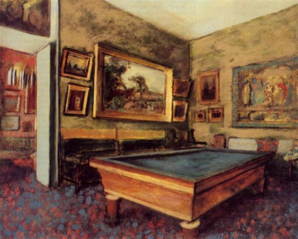 The Billiard Room At Menil-hubert by Edgar Degas