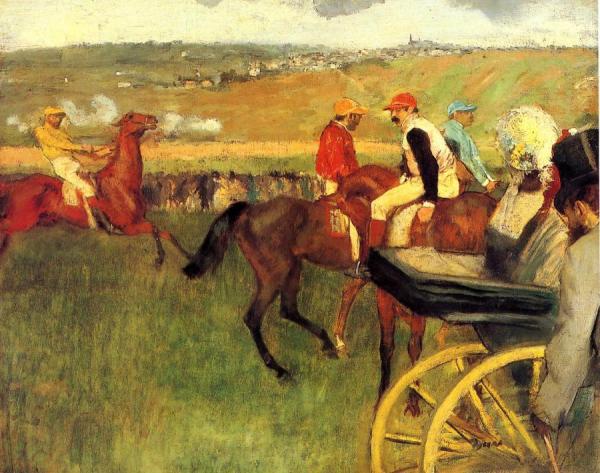 The Racecourse, Amateur Jockeys by Edgar Degas