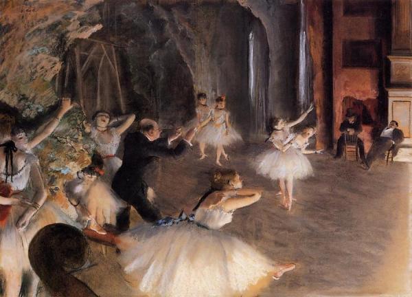 The Rehearsal On Stage by Edgar Degas