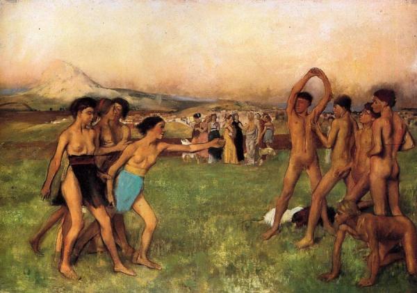 The Young Spartans Exercising by Edgar Degas