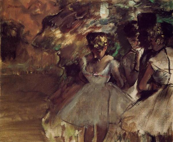 Three Dancers Behind The Scenes by Edgar Degas