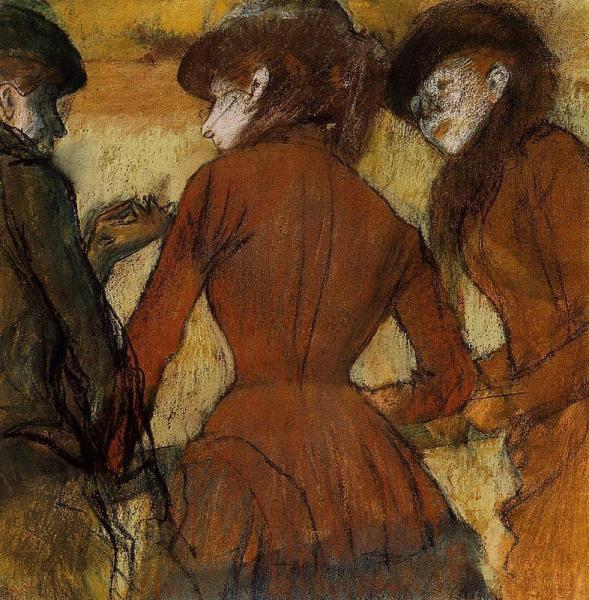 Three Women At The Races by Edgar Degas