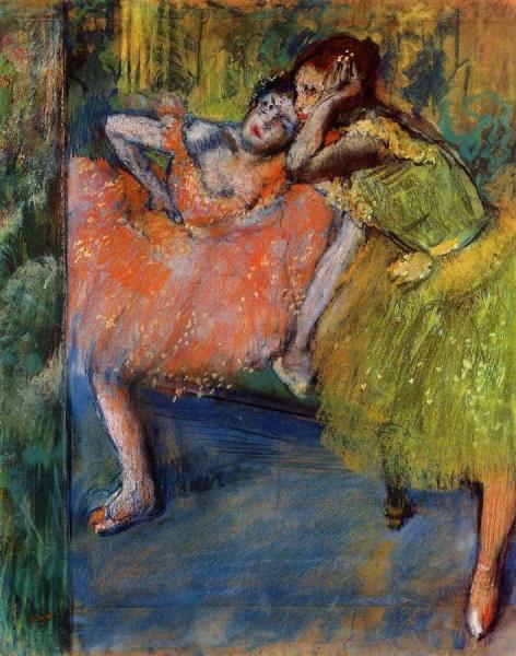 Two Dancers In The Studio by Edgar Degas