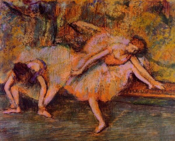 Two Dancers On A Bench by Edgar Degas