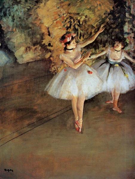 Two Dancers On Stage by Edgar Degas