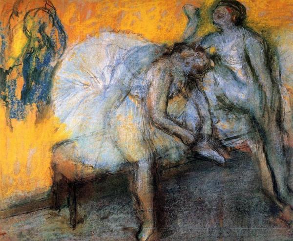 Two Dancers Resting by Edgar Degas