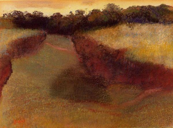 Wheatfield And Line Of Trees by Edgar Degas