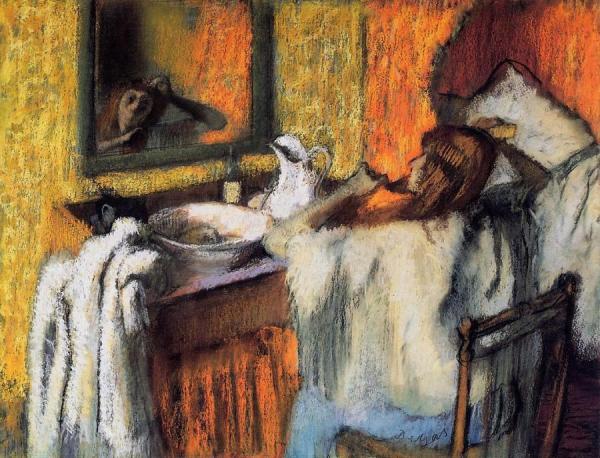 Woman At Her Toilette by Edgar Degas
