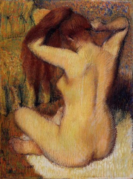 Woman Combing Her Hair by Edgar Degas
