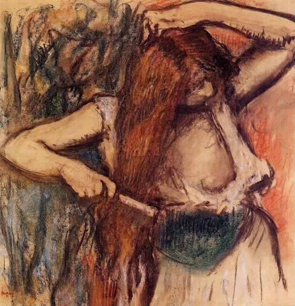 Woman Combing Her Hair by Edgar Degas
