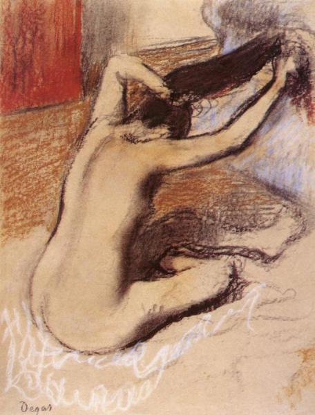 Woman Combing Her Hair by Edgar Degas