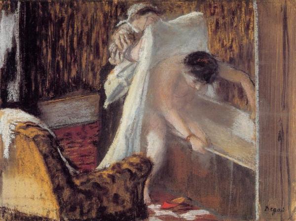 Woman Leaving Her Bath by Edgar Degas Oil Painting Reproductions