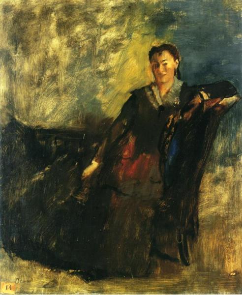 Woman Seated On A Canape by Edgar Degas Oil Painting Reproductions