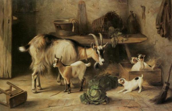 Uninvited Guests by Edgar Hunt Oil Painting Reproductions